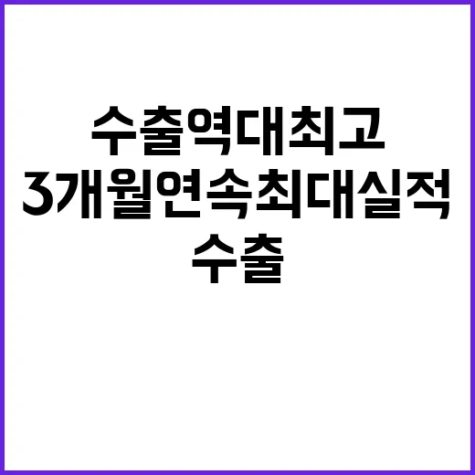 수출 역대 최고! 3개월 연속 최대 실적 달성!