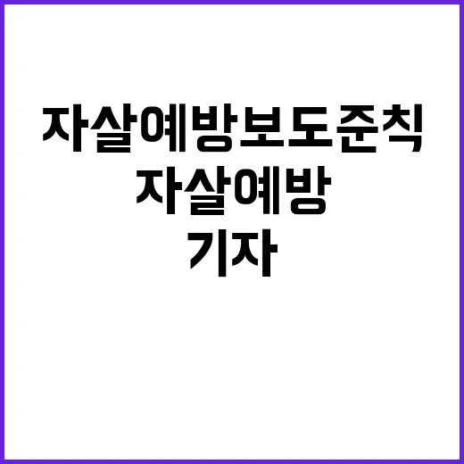 자살 예방 보도준칙…