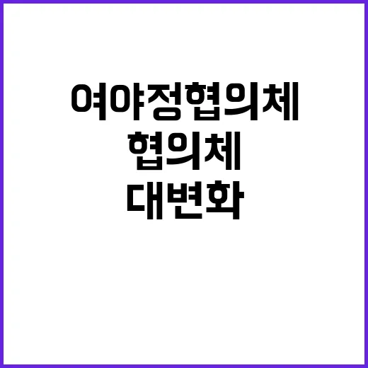 여야정협의체 대변화…