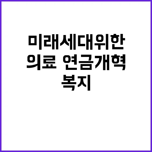 의료·연금개혁 미래…