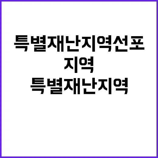 특별재난지역 선포 …