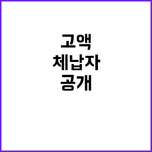 체납자 공개 고액 …