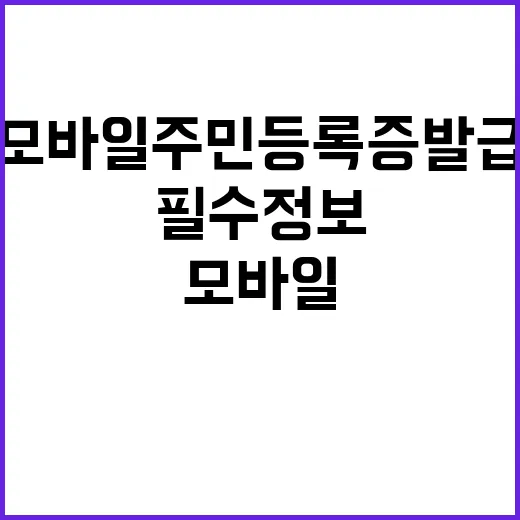 모바일 주민등록증 …