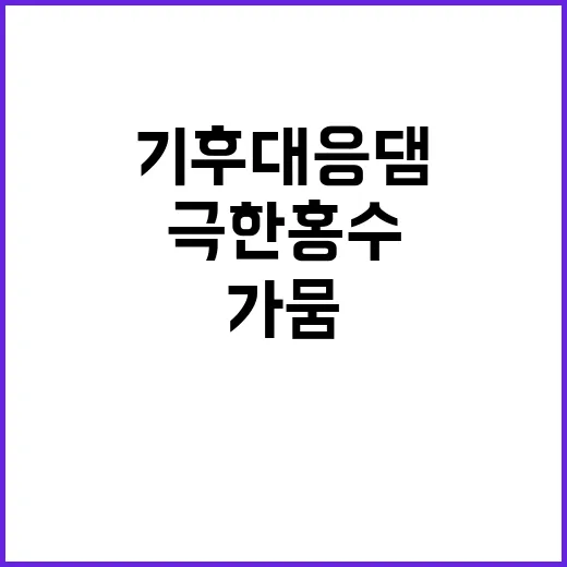 기후대응댐, 극한 …