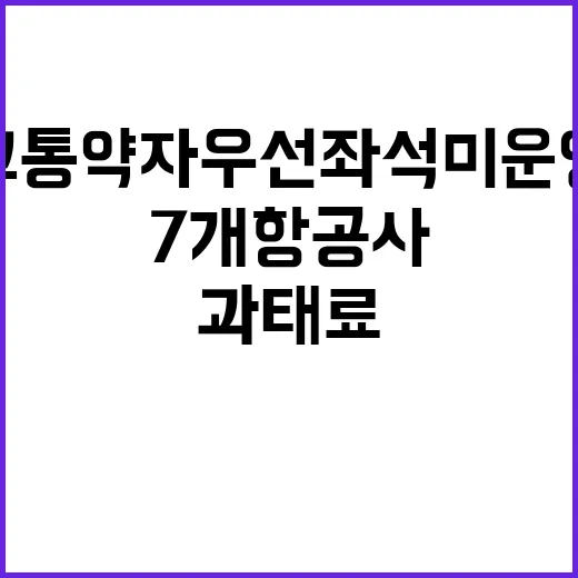 과태료, 7개 항공사 교통약자 우선좌석 미운영!