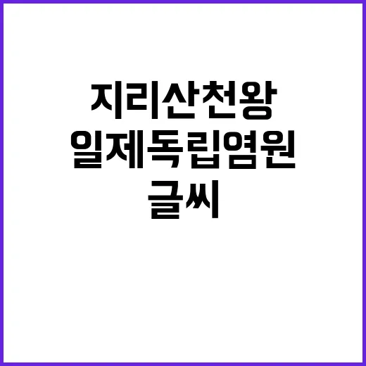 ‘일제 독립 염원’…