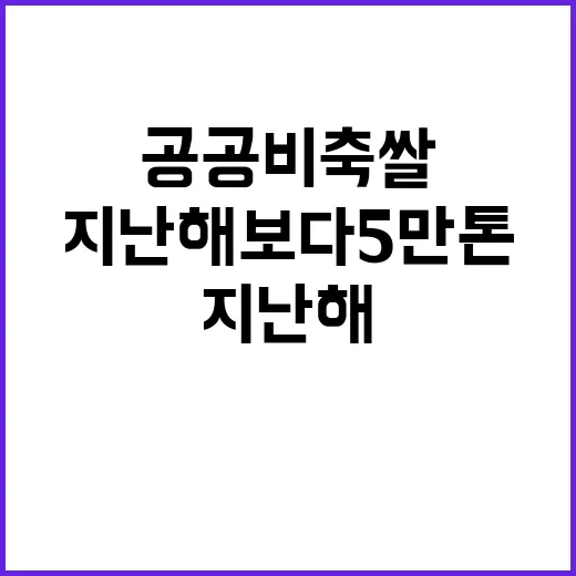 공공비축 쌀 지난해보다 5만 톤 증가!