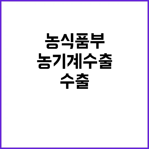 농기계 수출지원 농식품부의 다양한 계획 공개!