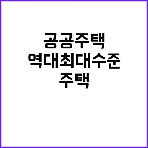 공공주택 공급량 역대 최대 수준 기대된다!