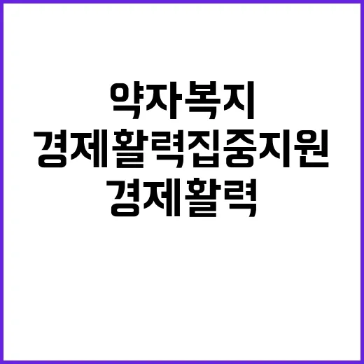 약자복지 확충 경제 활력 집중 지원 약속!