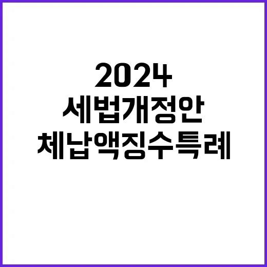 세법개정안 2024 체납액 징수특례 알고 계신가요?