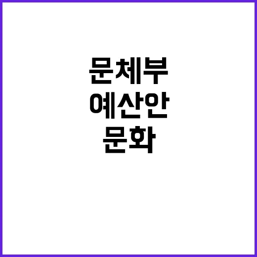 문화 강국 도약 문체부 내년 예산안 공개!