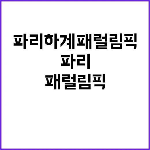 파리하계패럴림픽 아름다운 도전의 순간들 공개!