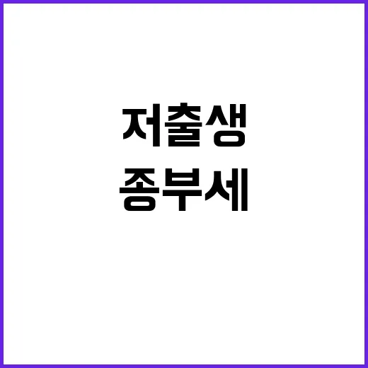 종부세 1조 원 저출생 대책으로 급급한 지자체!