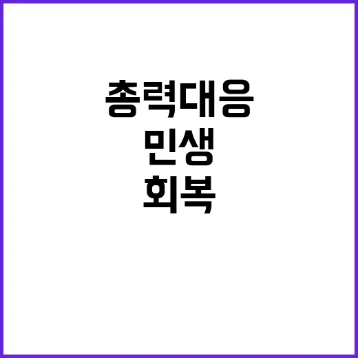 체감 민생 회복 기재부의 총력 대응 설명!