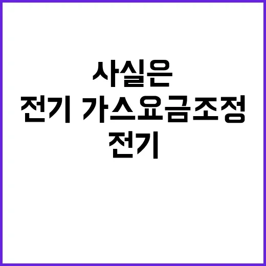 전기·가스요금 조정 사실은 전혀 다른 이야기!