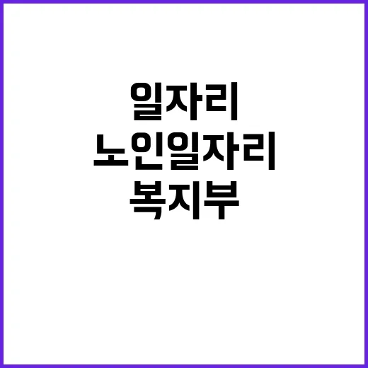 복지부 노인일자리 …