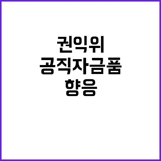 국민권익위 공직자 금품 선물 향응 단속 시작!