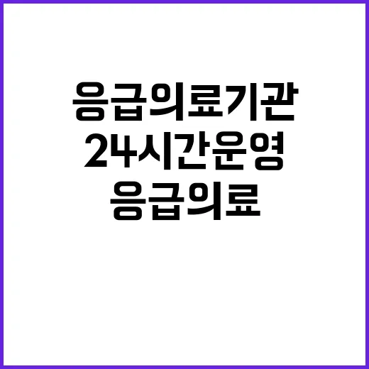 응급의료기관 405개소 24시간 운영 중! 놀라운 사실!