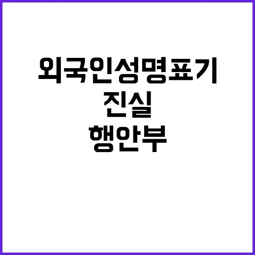 외국인 성명 표기 …