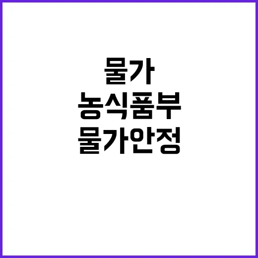 농식품부 성수품 물가 안정 소식 공개!