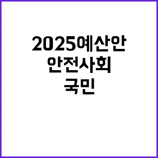 안전 사회 2025 예산안으로 국민 보호 강화된다!