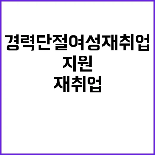 경력단절여성 재취업…