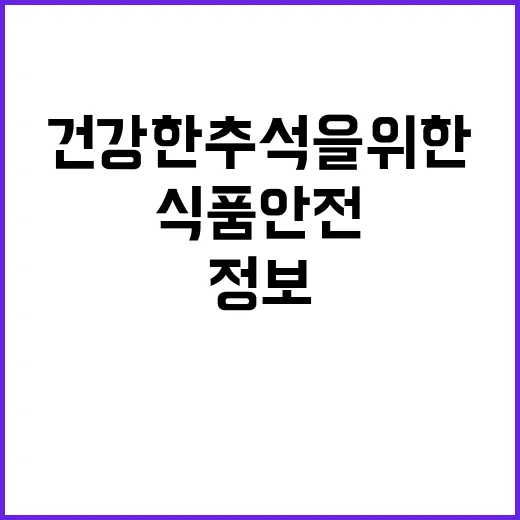 식품 안전 건강한 추석을 위한 필수 정보 공개!