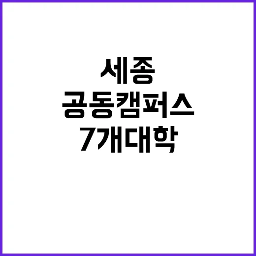 세종공동캠퍼스 7개…