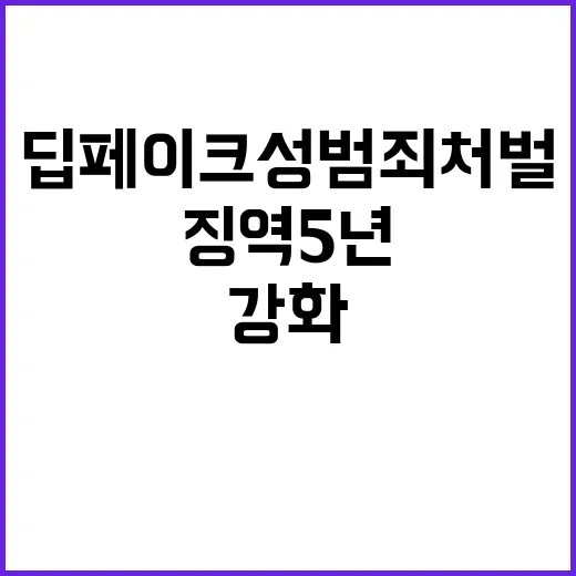 딥페이크 성범죄 처벌 강화로 징역 5년 위험!