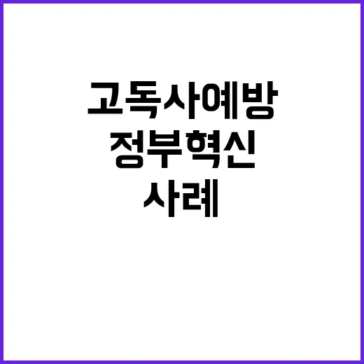 고독사 예방 정부 혁신의 새로운 성공 사례!