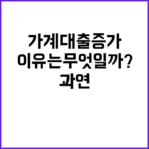 가계대출 증가 과연…