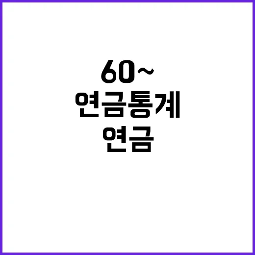 연금통계 공표 60~64세의 미래가 밝혀진다!