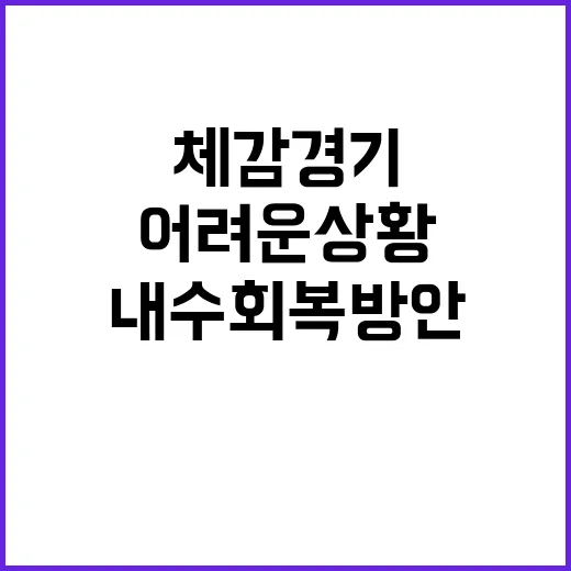 체감경기 “여전히 어려운 상황…내수회복 방안 신속 집행!”