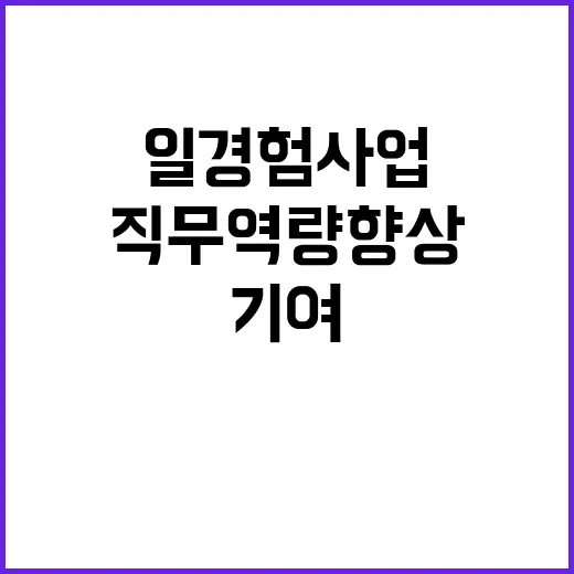 고용부 일경험 사업…