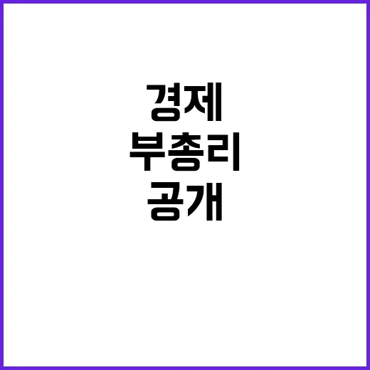 경제협력 최 부총리의 긴밀한 메시지 공개!