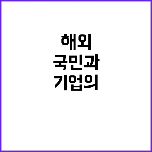 해외활동 국민과 기…