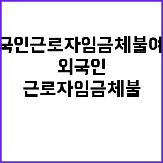 외국인 근로자 임금…