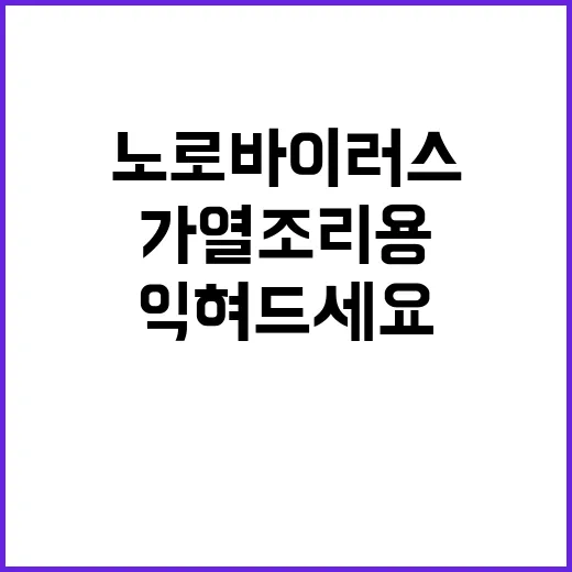 노로바이러스 예방……