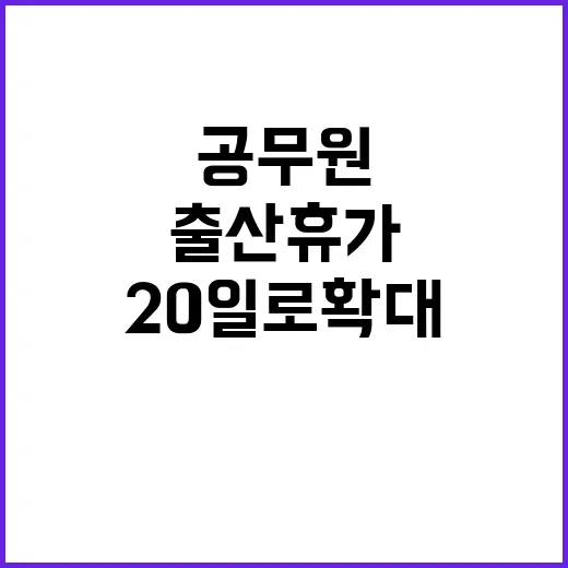 출산휴가 20일로 확대 공무원 육아 참여 증가!