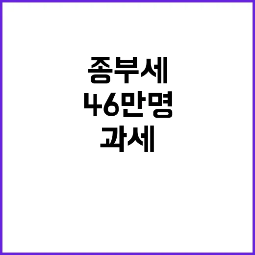 종부세 과세 46만 명과 1조6000억 원의 충격!