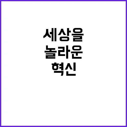 기술력 대한민국 세상을 변화시킬 놀라운 혁신!