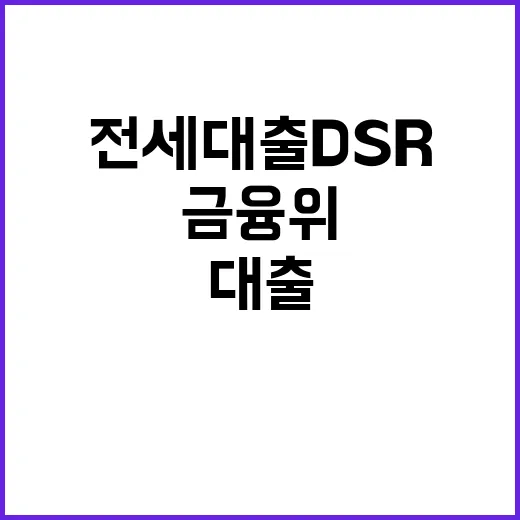 전세대출 DSR 금…