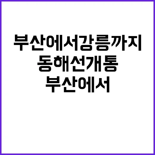 동해선 개통 부산에…