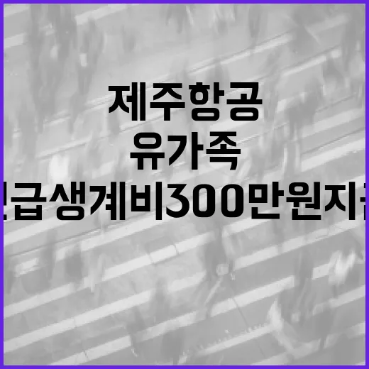 제주항공 사고 유가족 긴급생계비 300만원 지급!