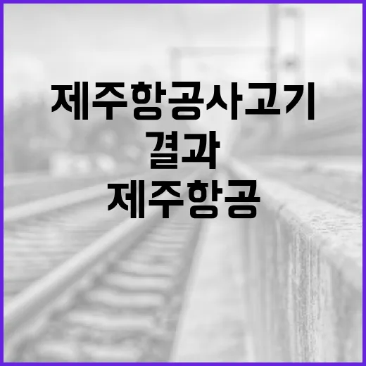 제주항공 사고기 안전점검 결과 밝혀질까?