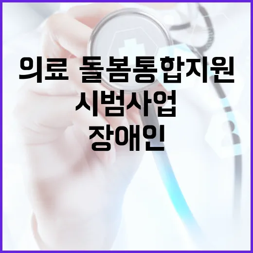 장애인 의료·돌봄 통합지원 서비스 시범사업 확대 소식!