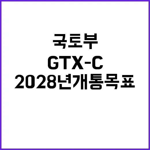 GTX-C, 2028년 개통 목표와 국토부의 비밀 계획!