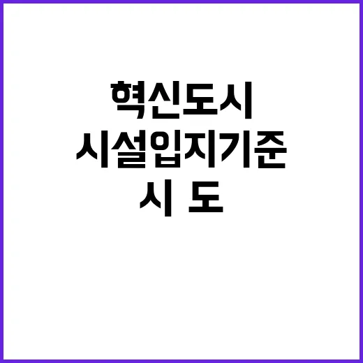 혁신도시 시설 입지…