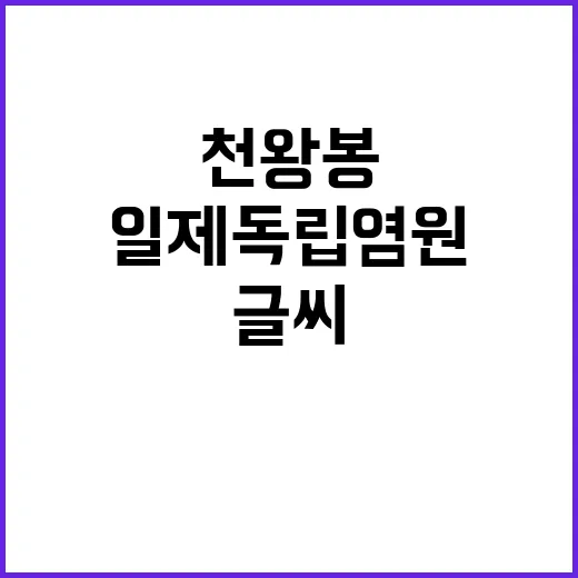 천왕봉 글씨 일제 독립 염원 폭로!